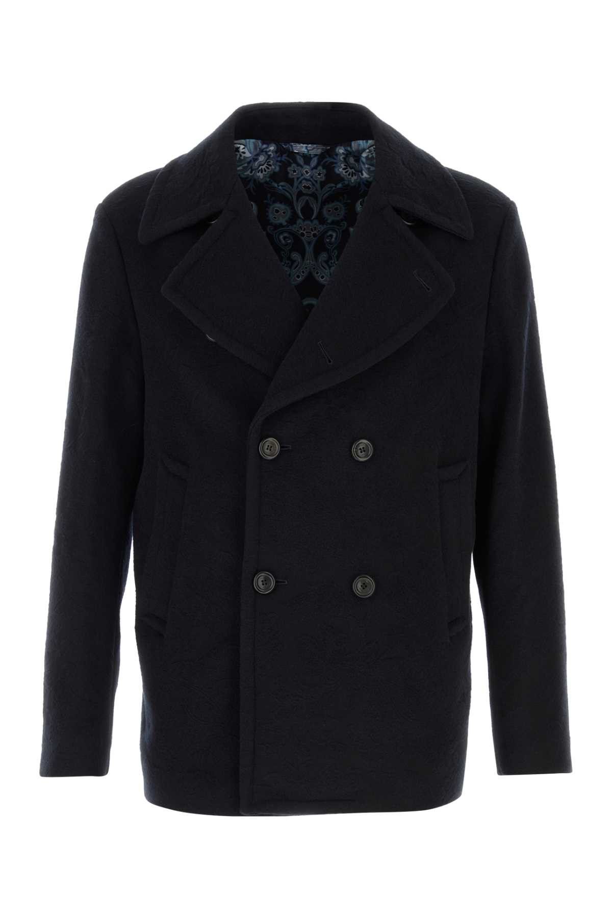 Etro Midnight Blue Wool Coat Size US XL / EU 56 / 4 - 1 Thumbnail