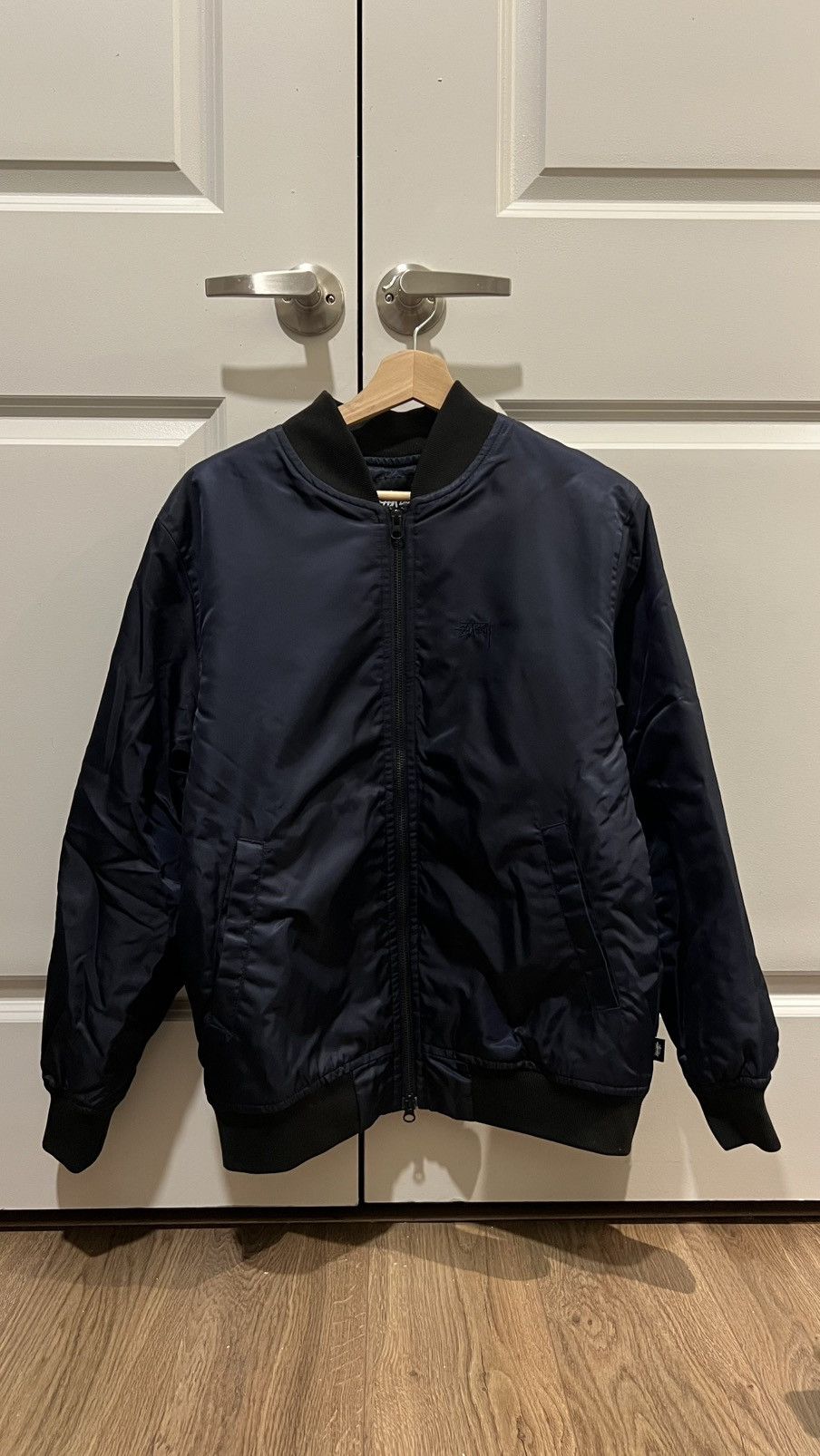 Stussy Navy Stussy Nylon Bomber Size Small Size US S / EU 44-46 / 1 - 2 Thumbnail