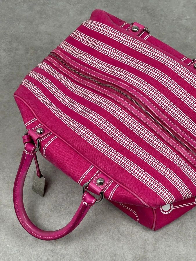 Dolce & Gabbana AW2010 Dolce & Gabbana Fuchsia Pink Canvas Trompe Loeil Zip Bag Size ONE SIZE - 14 Thumbnail