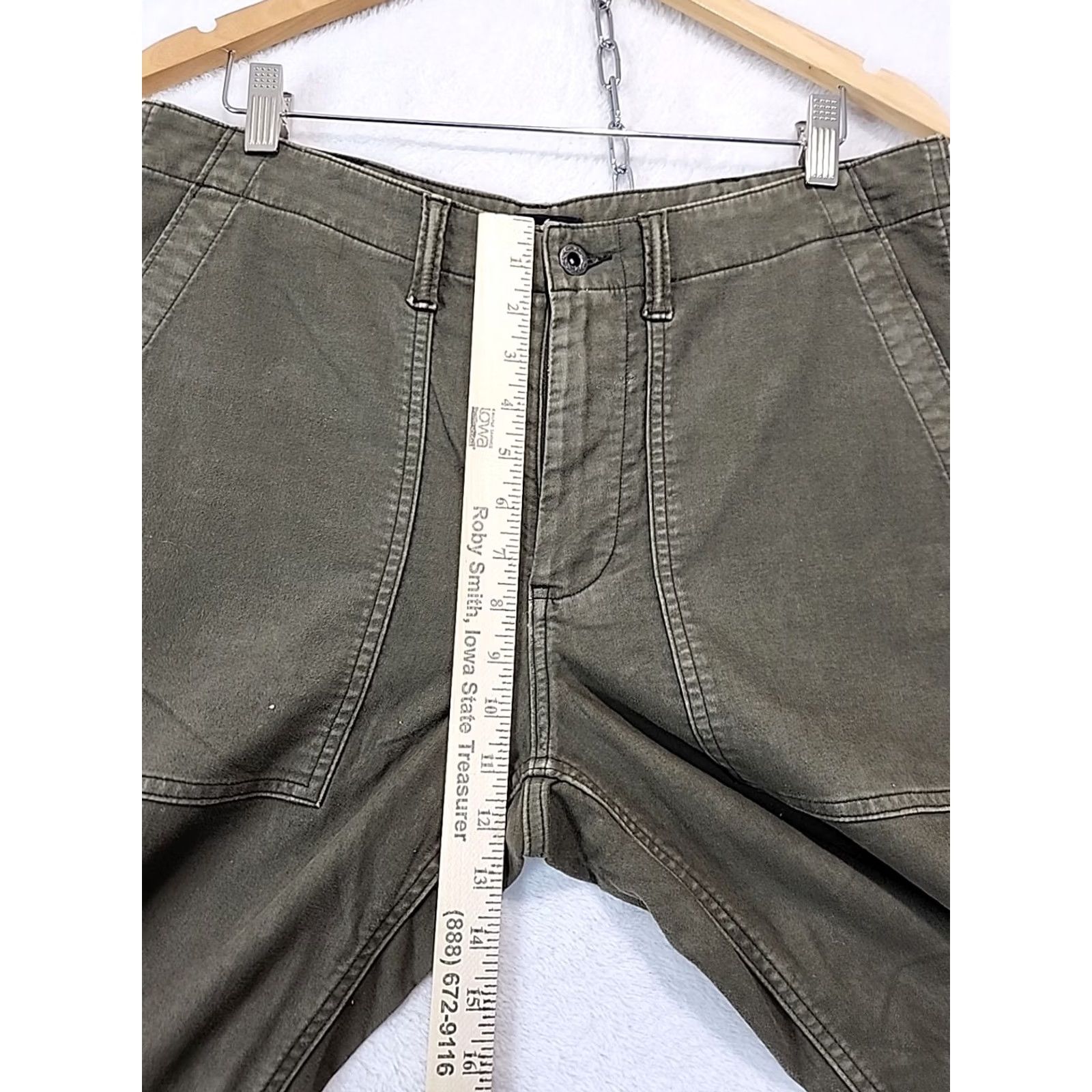 Lands' End Lands' End Men's 34 Adjustable Waist Olive Green Chino Outdoor Camp Pants Shirt? Size US 34 / EU 50 - 6 Thumbnail