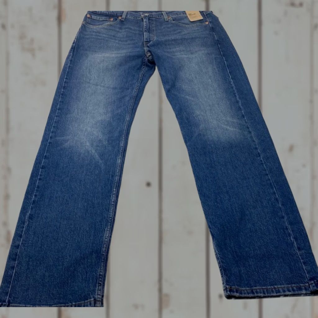 Levi's Levi's 505 Jeans Regular Fit 2-Way Stretch 38x34 Blue Denim Men's Jeans 505 Red Tag NWT 7923 Size US 38 / EU 54 - 1 Thumbnail
