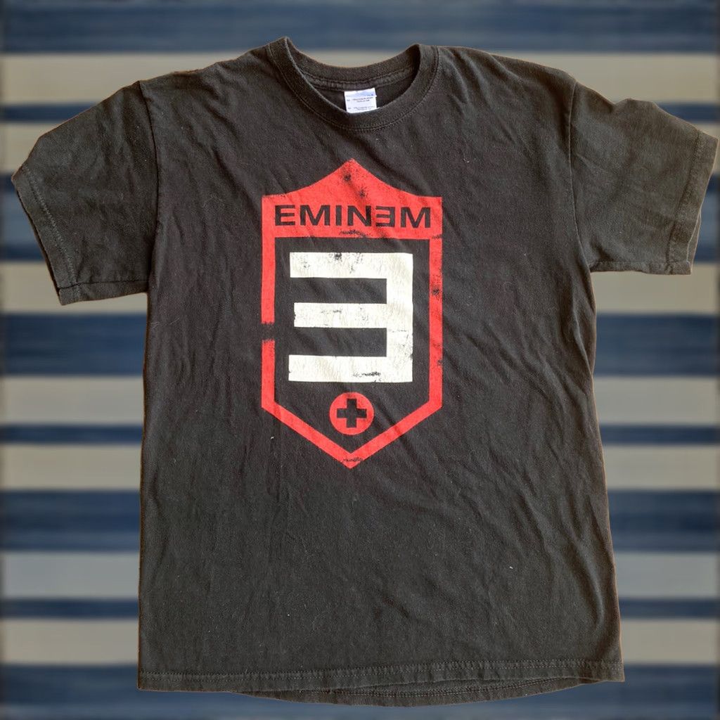 Gildan Eminem Logo Graphic Rap Black T Shirt Medium Mens Gildan Crew Neck Short Sleeve Hip Hop T-Shirt Graphic Print Size US M / EU 48-50 / 2 - 1 Thumbnail