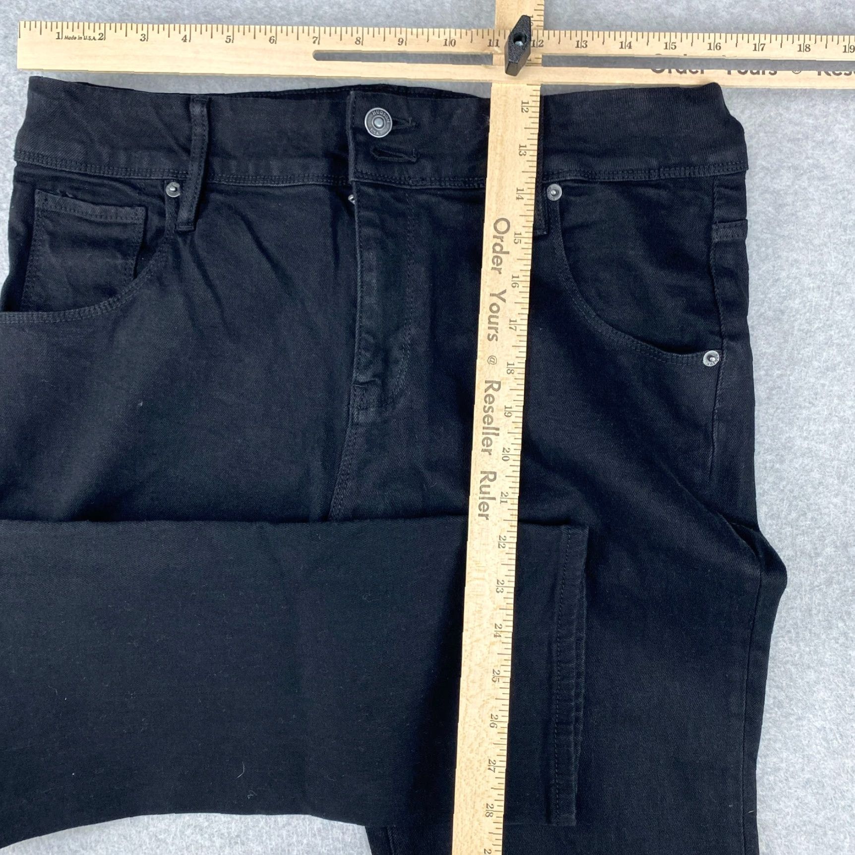 Hudson Hudson Jeans Womens 12 Black Slim Straight Leg Stretch Denim Pockets 5-Pocket Design Modern Size 34" / US 12 / IT 48 - 4 Thumbnail