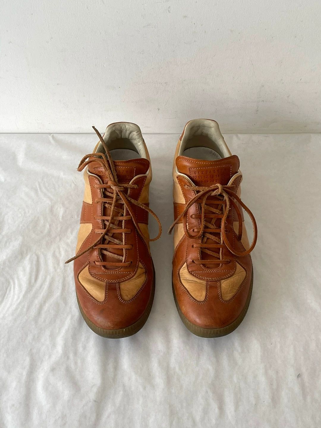 Maison Margiela Maison Margiela Brown Leather Sneakers Size US 9 / EU 42 - 1 Thumbnail
