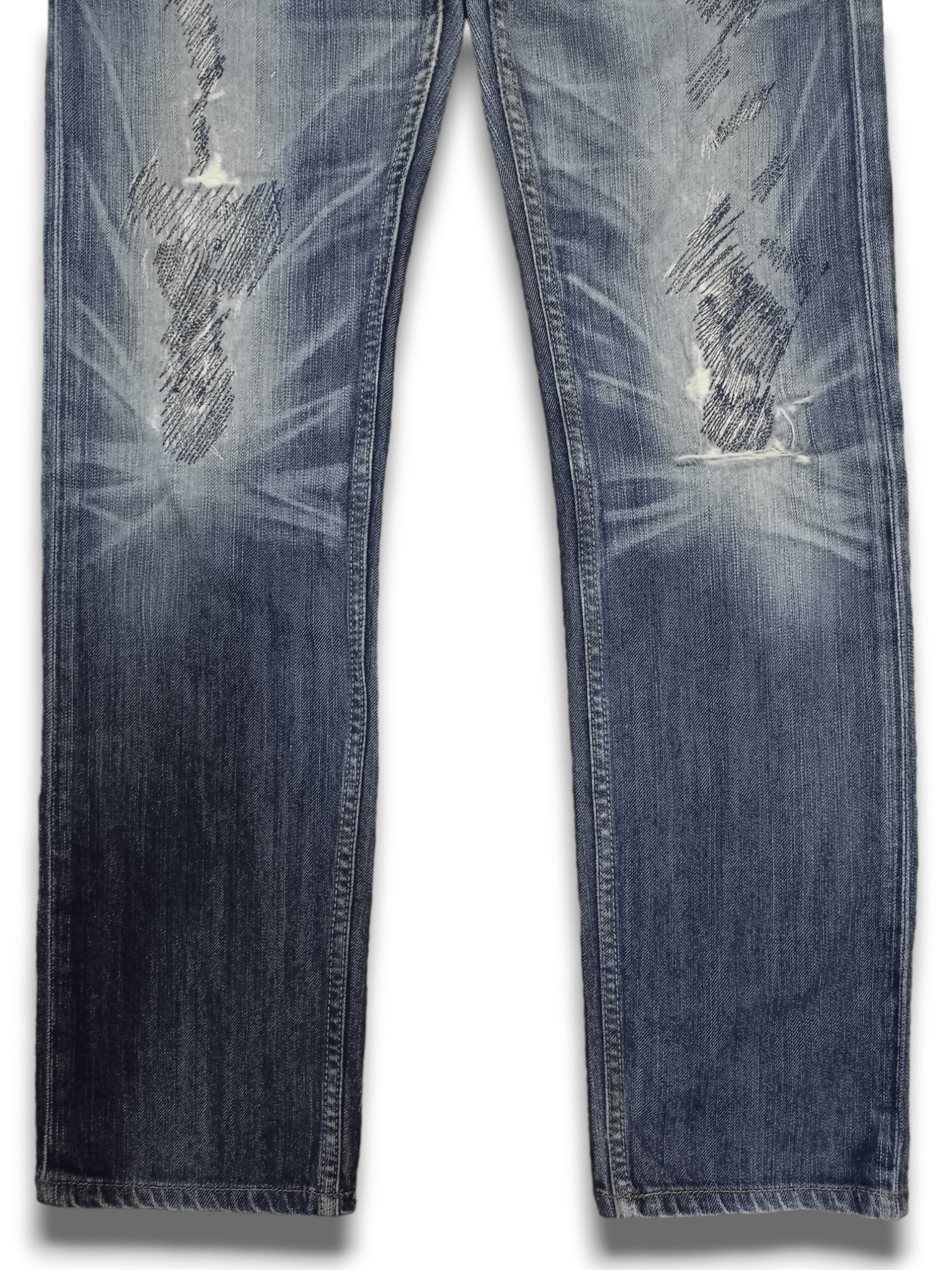 Levi's × Levi's Vintage Clothing Vintage 90s Levis 504 Blue Wash Distressed Rework Jeans Size US 31 - 9 Thumbnail
