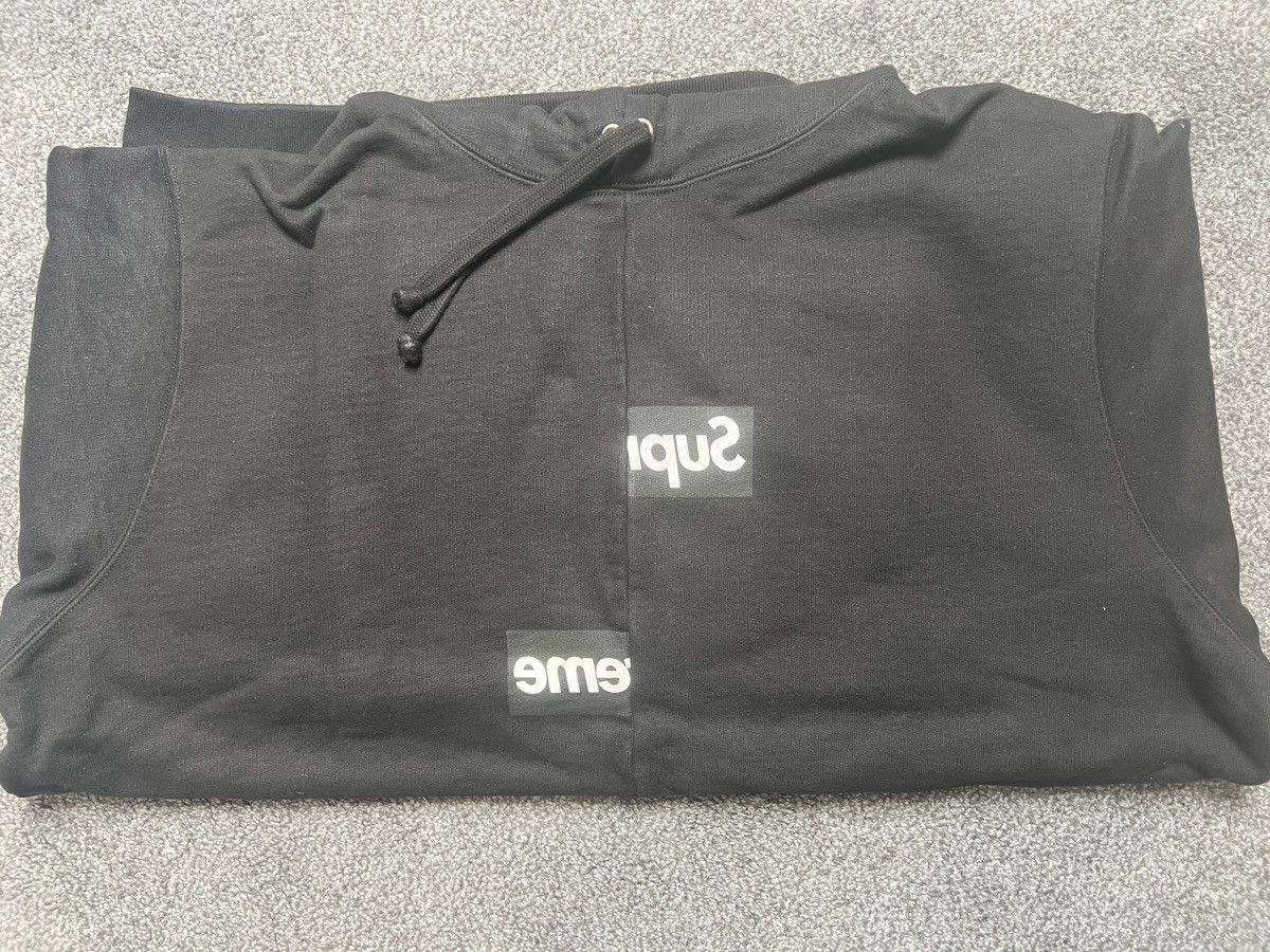 image of Supreme Cdg Comme Des Garçons Box Split Box Logo Hoodie XL in Black, Men's