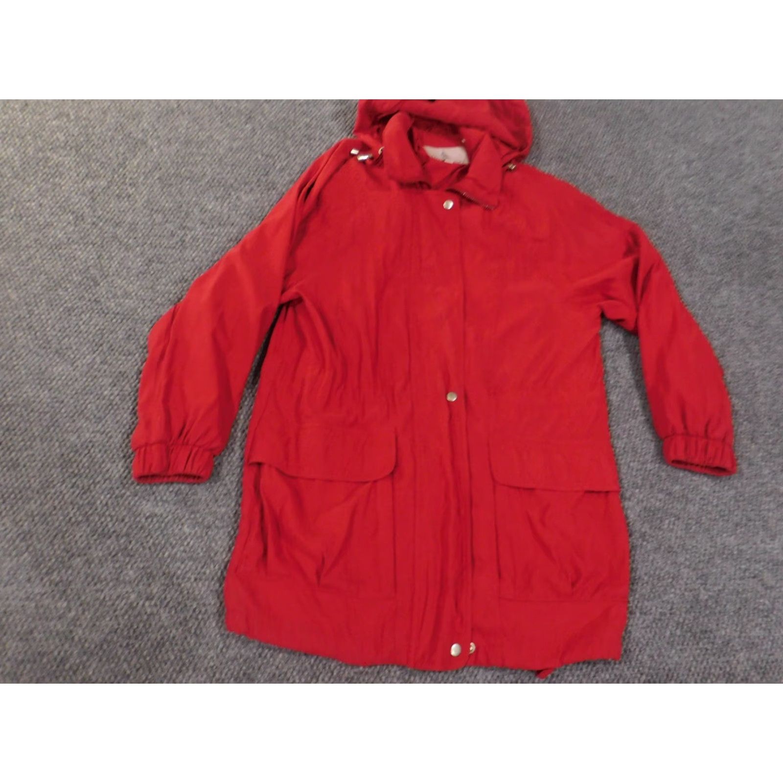 London Fog London Fog Jacket Womens S Red Hooded Zip Outdoors Lining Polyester Knit Mid-Length Regular Size Small Coat Outdoor Fall Winter Womens Size S / US 4 / IT 40 - 3 Thumbnail