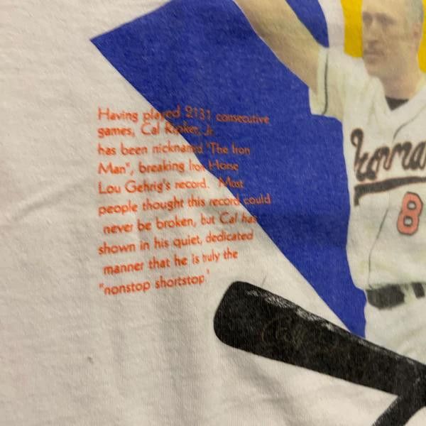 Designer VTG T-shirt Cal Ripken Jr 2131 Most Games Played Gehrig L Size US L / EU 52-54 / 3 - 4 Thumbnail