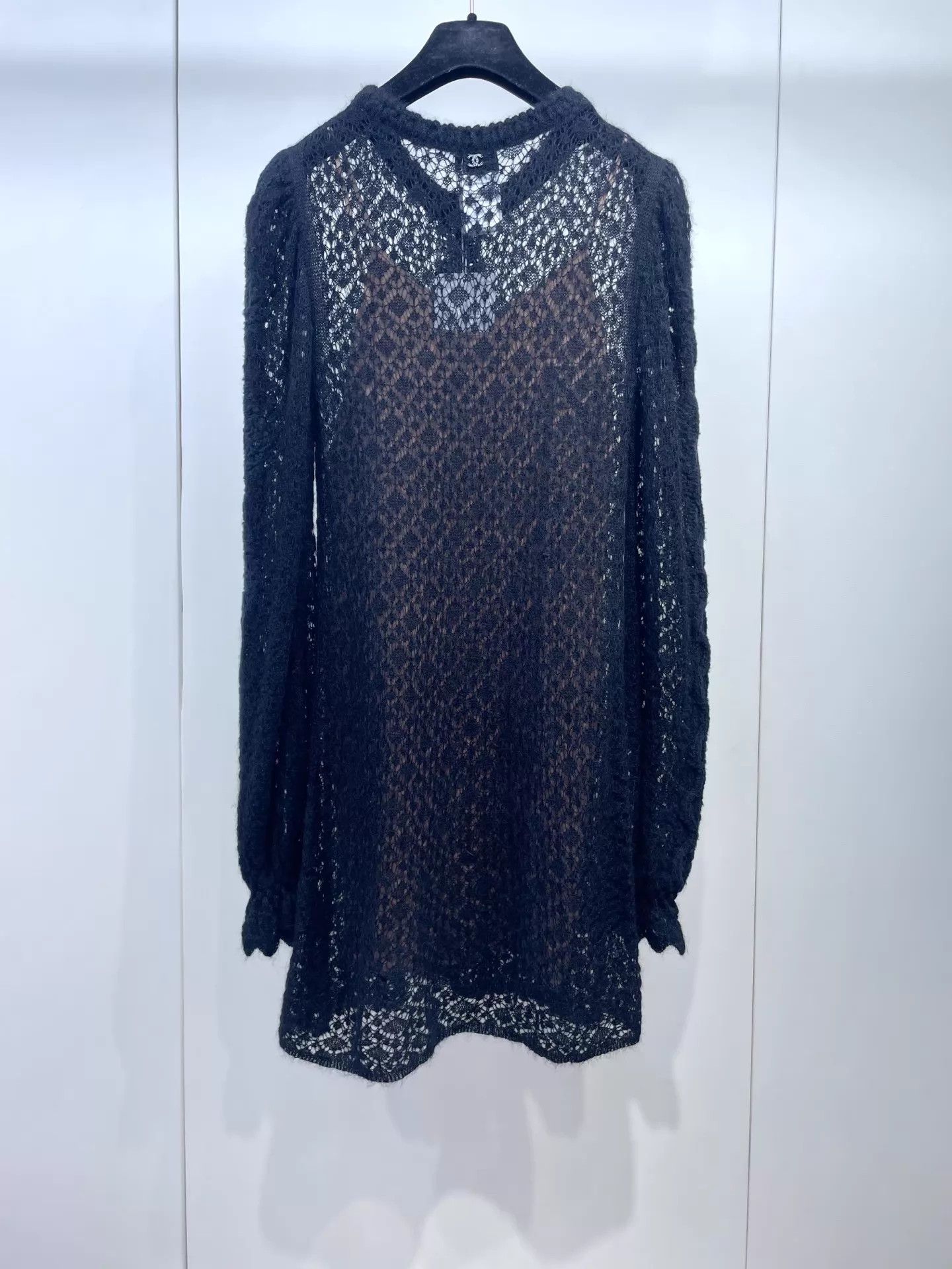 Chanel Chanel 23K Black Crochet Lantern Sleeve Dress 34 Size XS / US 0-2 / IT 36-38 - 2 Thumbnail