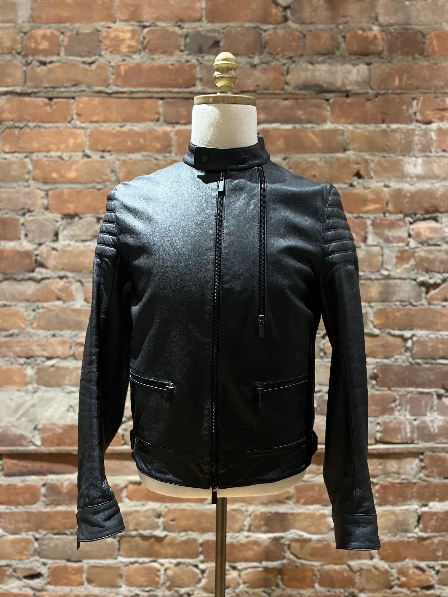 Porsche Design Porsche Design by BOSS Men’s Leather Biker Jacket Size US S / EU 44-46 / 1 - 1 Thumbnail