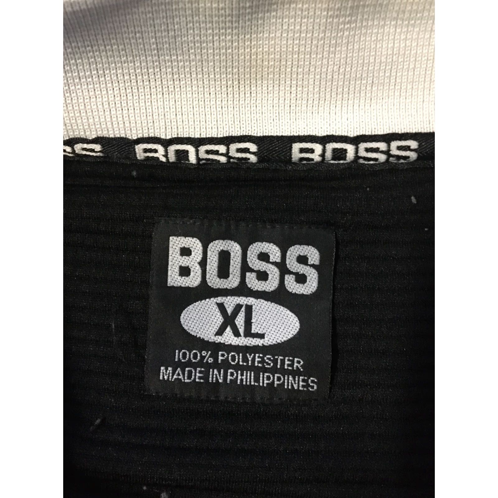Hugo Boss VINTAGE Hugo Boss Ribbed Spellout 1/4 Zip Polo Shirt XL Black Men's Shirt 90s Hip Hop Designer BOSS 1/4 Zip Polo Shirt XL Black Size US XL / EU 56 / 4 - 6 Thumbnail