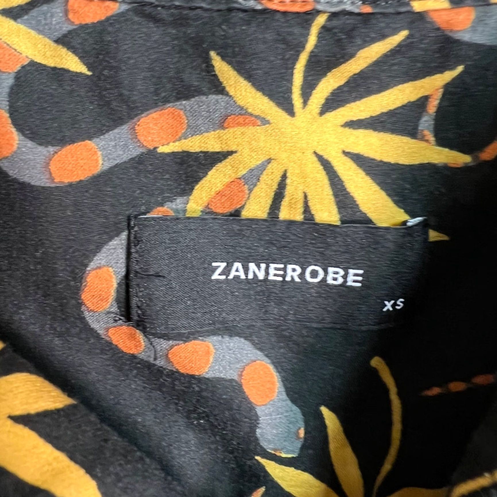 Zanerobe ZANEROBE Shirt Mens XS Black Short Sleeve Button-Up with Snake & Palm Print Size US XS / EU 42 / 0 - 3 Thumbnail