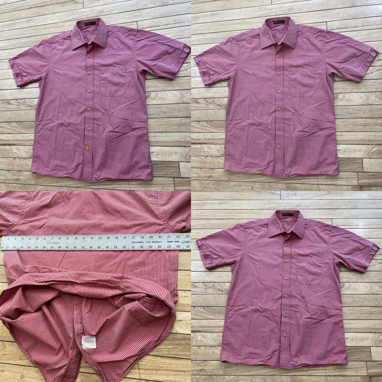 Vintage Louis Philippe Button-Up Shirt Men L Red Striped Premium Cotton 40cm Vintage Picnic Casual Workwear N/A Size US L / EU 52-54 / 3 - 11 Thumbnail
