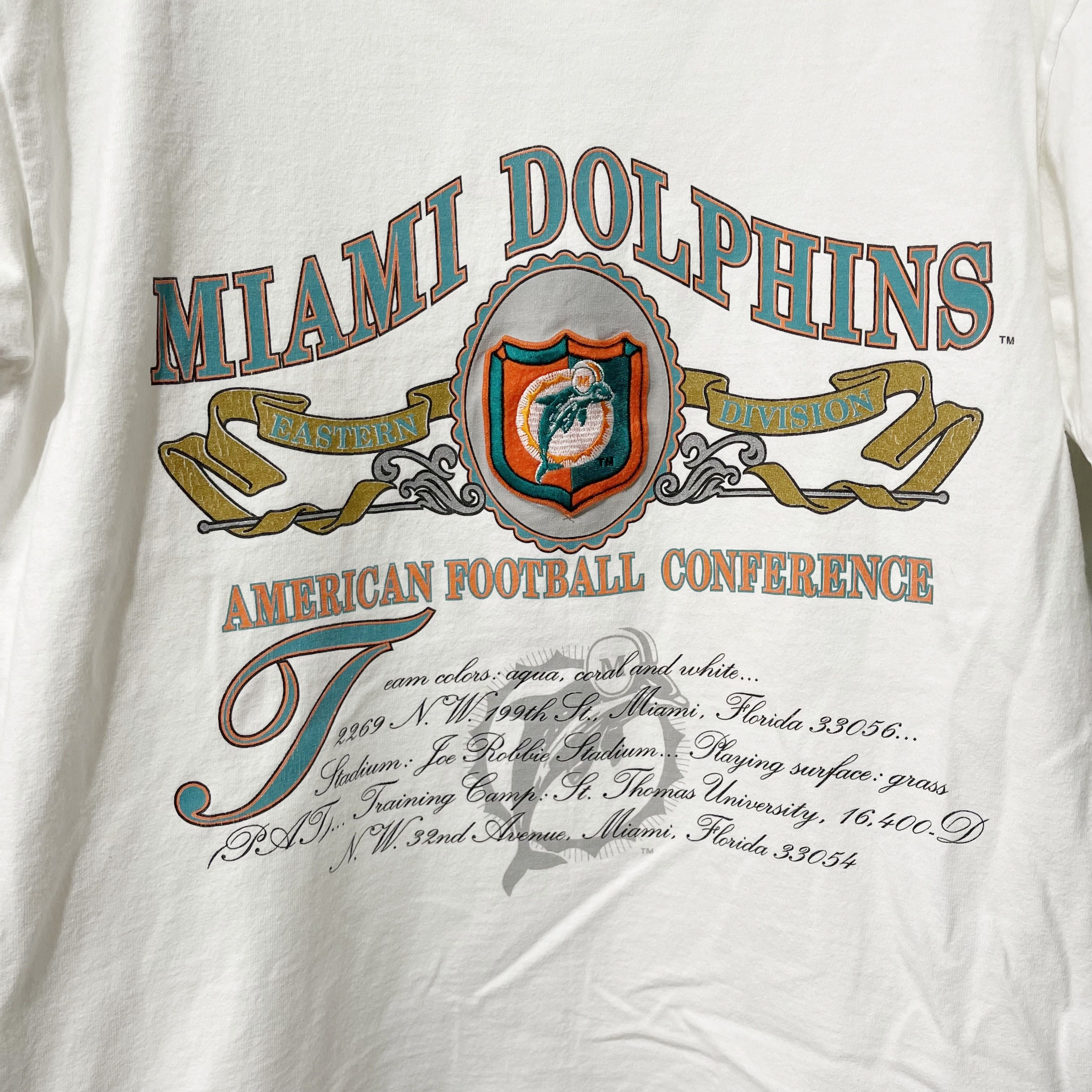 NFL Vintage 90s Miami Dolphins T-Shirt Size US L / EU 52-54 / 3 - 2 Thumbnail