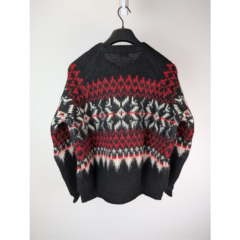 Celine o1rshd1 Boxy Crew Neck Sweater in Snowflake Jacquard Wool Size US S / EU 44-46 / 1 - 9 Thumbnail