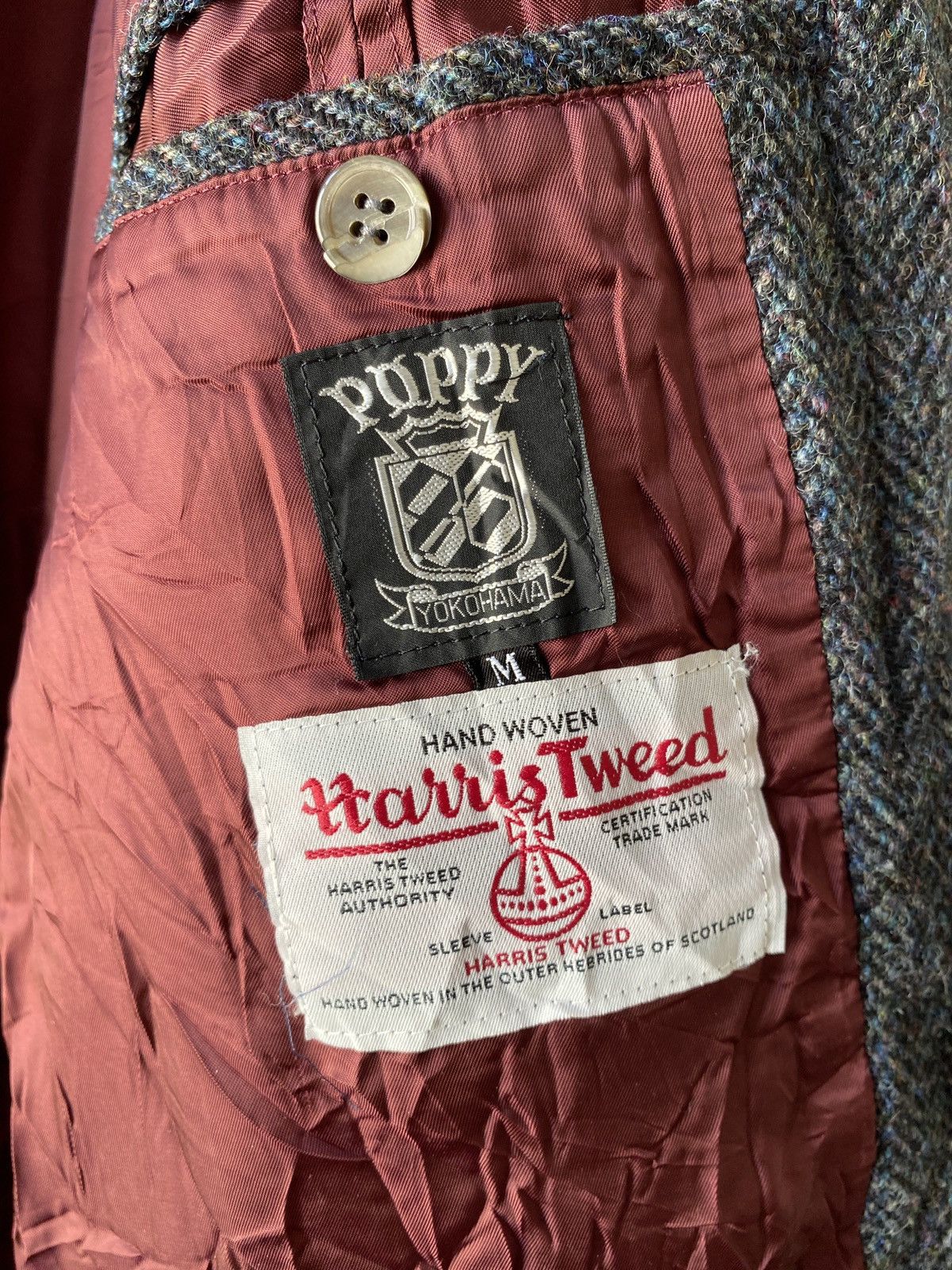 Harris Tweed Vintage 90s Poppy Yokohama x Harris Tweed Wool Jacket Size US M / EU 48-50 / 2 - 10 Thumbnail