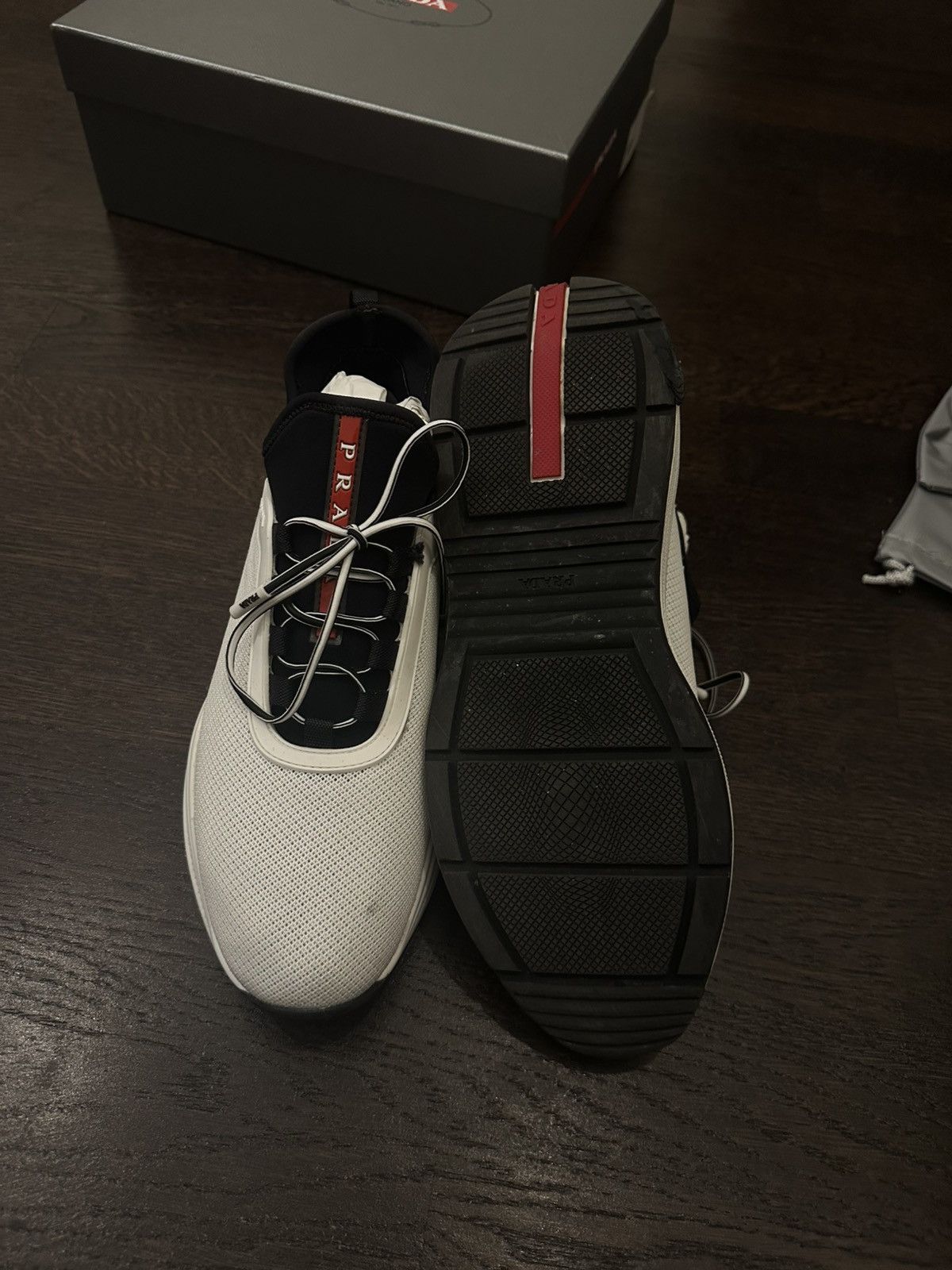 Prada Prada Neoprene Logo White Women's Size US 5 / IT 35 - 4 Thumbnail