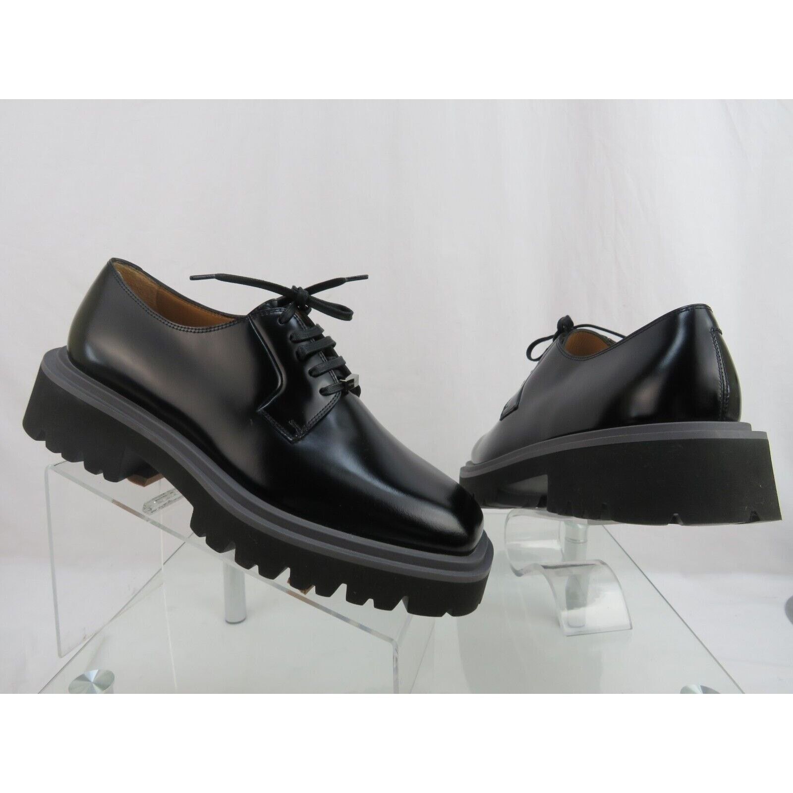 Salvatore Ferragamo FERRAGAMO FLICKER BLACK LEATHER LOGO LUG SOLE OXFORDS 11 M Size US 12 / EU 45 - 12 Thumbnail
