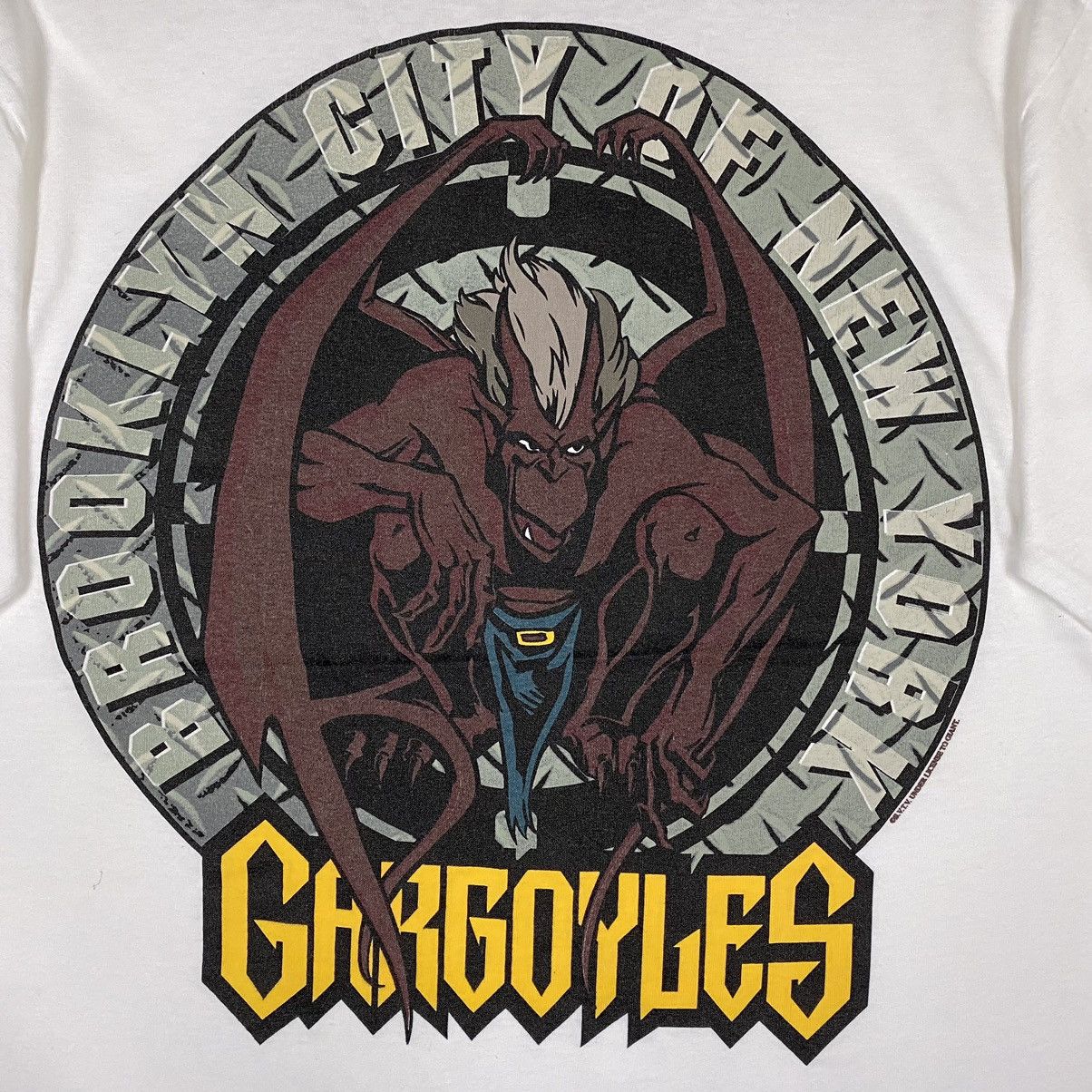 Disney × Vintage VINTAGE 90's GARGOYLES BROOKLYN CITY OF NEW YORK CARTOON TEE Size US L / EU 52-54 / 3 - 3 Thumbnail