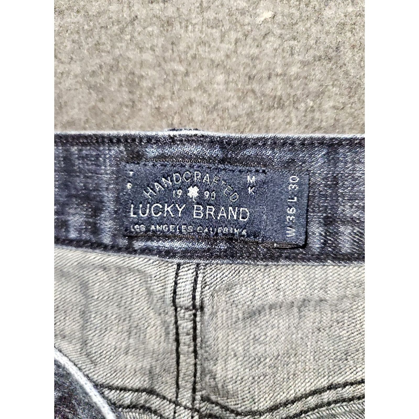 Lucky Brand Lucky Brand 121 Heritage Slim Straight Jeans Men 36x30 Mid Blue Solid Stretch Pocket Preppy Size US 36 / EU 52 - 2 Thumbnail