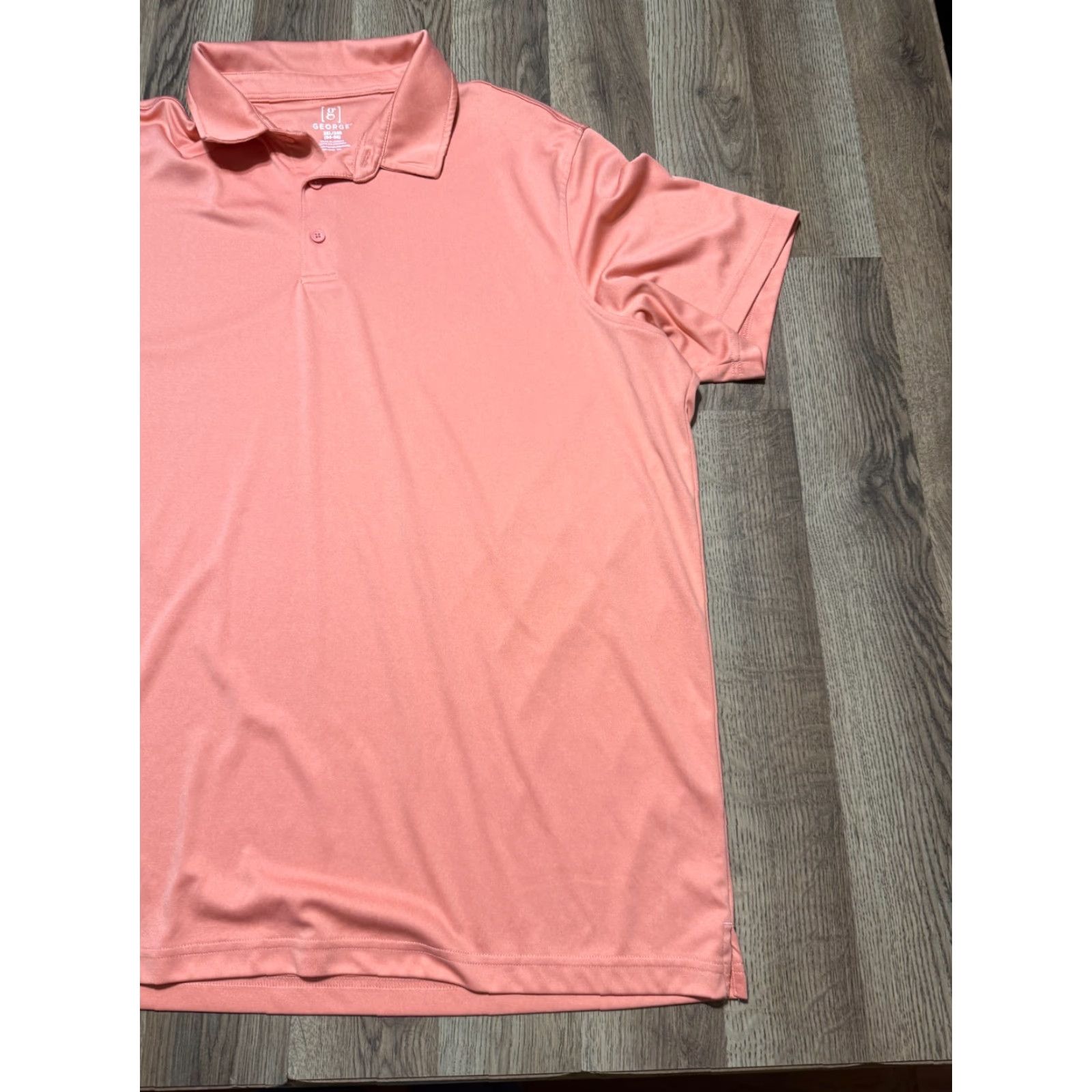 George George Polo Shirt Mens 3XL Orange Short Sleeve Collared Polyester Button Vintage: No Size US XXL / EU 58 / 5 - 4 Thumbnail