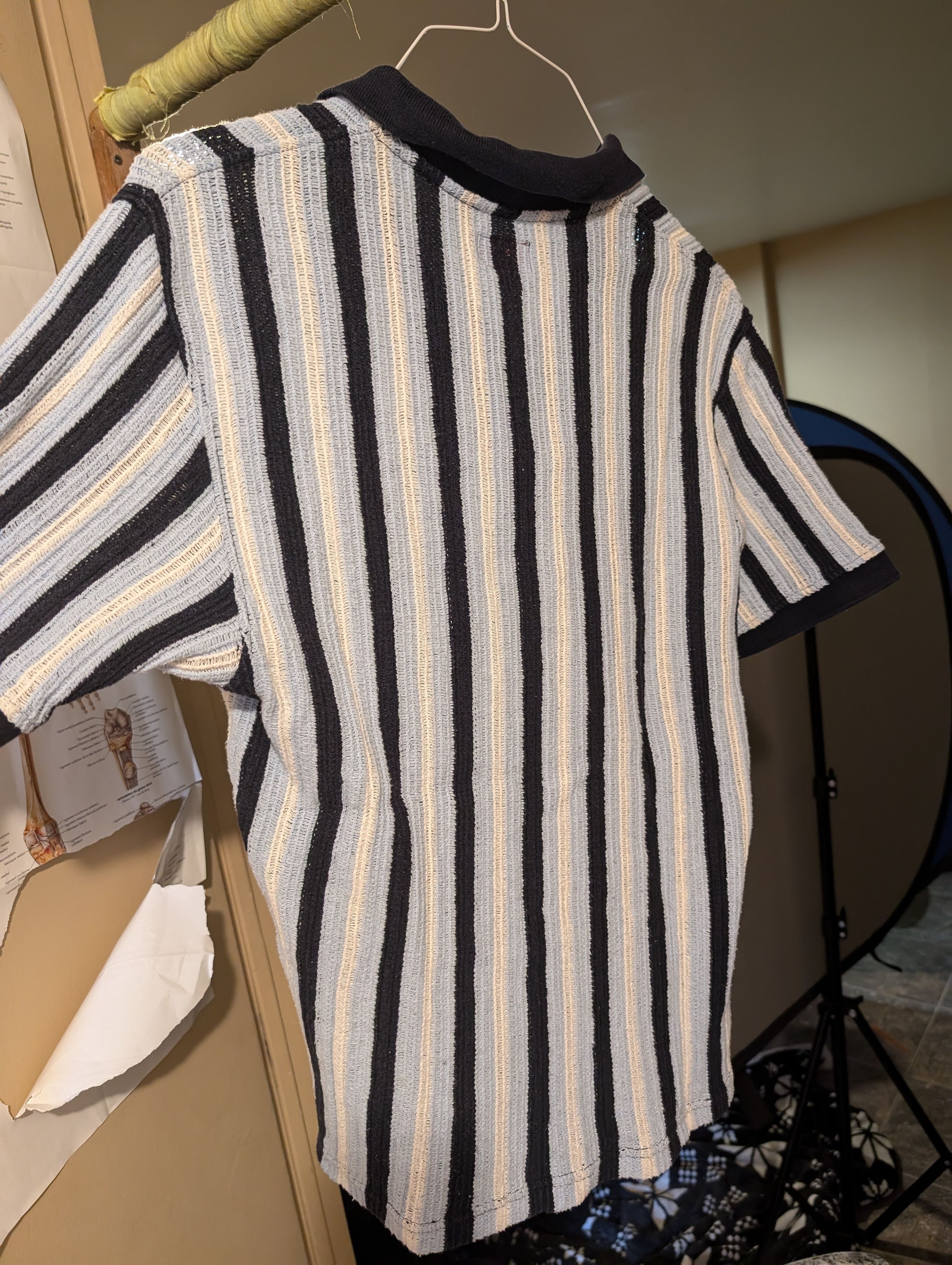 supreme Open Knit Stripe Zip Polo Mサイズ Supreme Open Knit Stripe Zip Polo (SS22) - $118