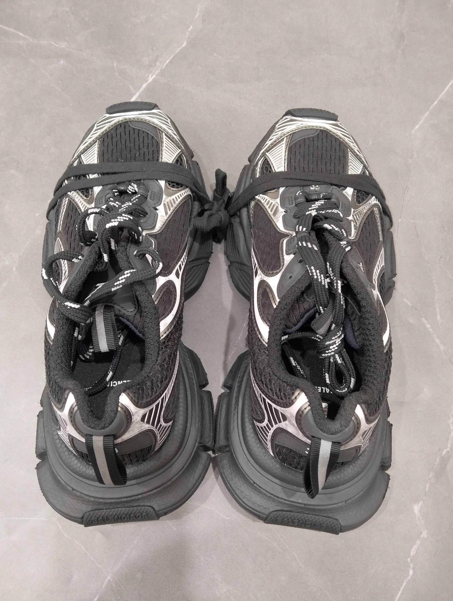 Balenciaga BALENCIAGA 3XL 39 Black Silver Size US 8.5 / IT 38.5 - 7 Thumbnail