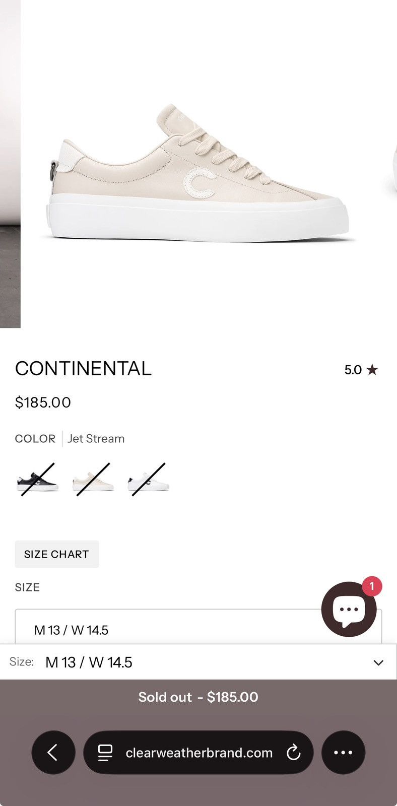 ClearWeather Clearweather Continental White Leather Sneakers size 13 Size US 13 / EU 46 - 10 Thumbnail