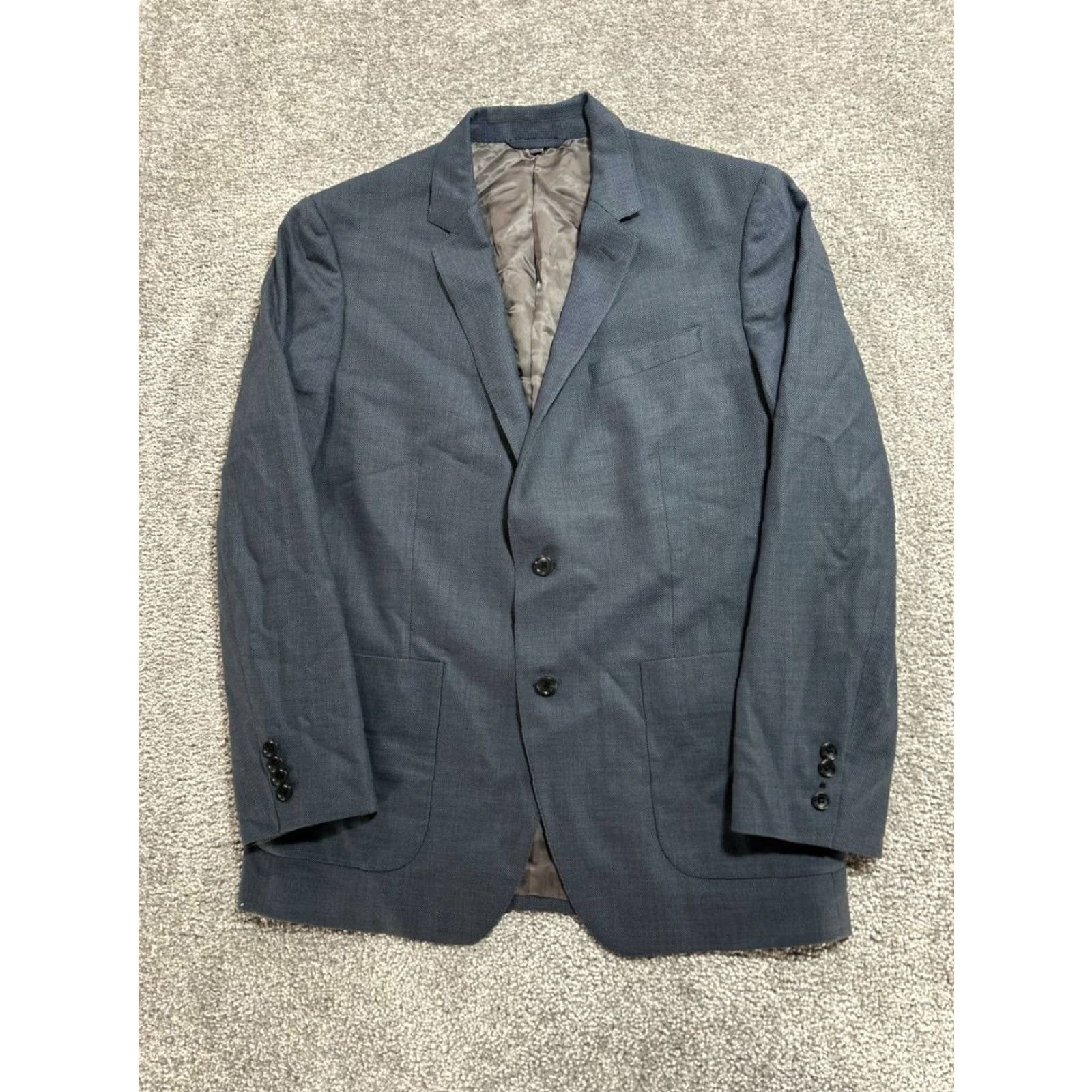 Bonobos Bonobos Blazer Jacket Mens 44 Gray Slim Wool Stretch Notch Lapel Jacket Single-Breasted Modern Classic Size 44R - 2 Thumbnail