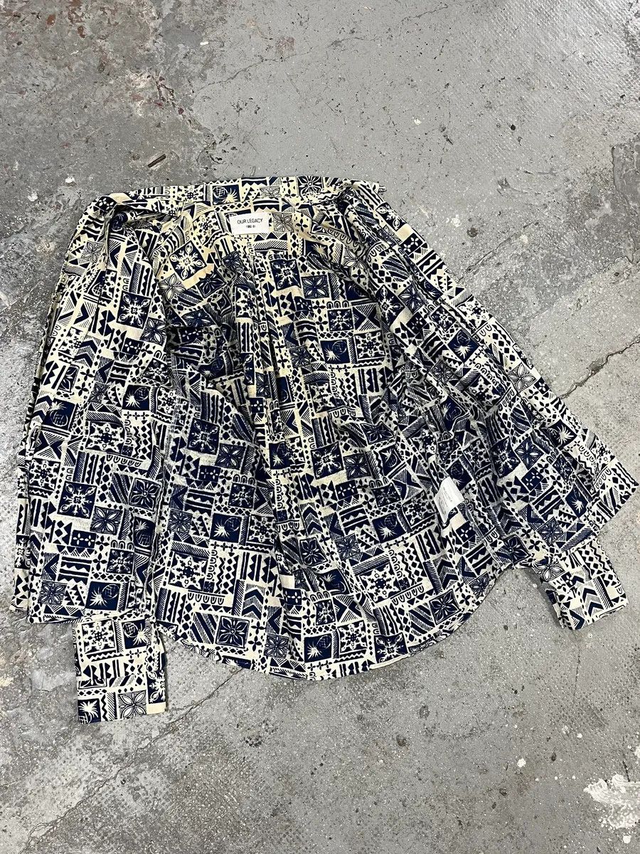 Designer × Our Legacy × Vintage SS2010 Our Legacy Modern White & Blue Shirt Size US S / EU 44-46 / 1 - 3 Thumbnail