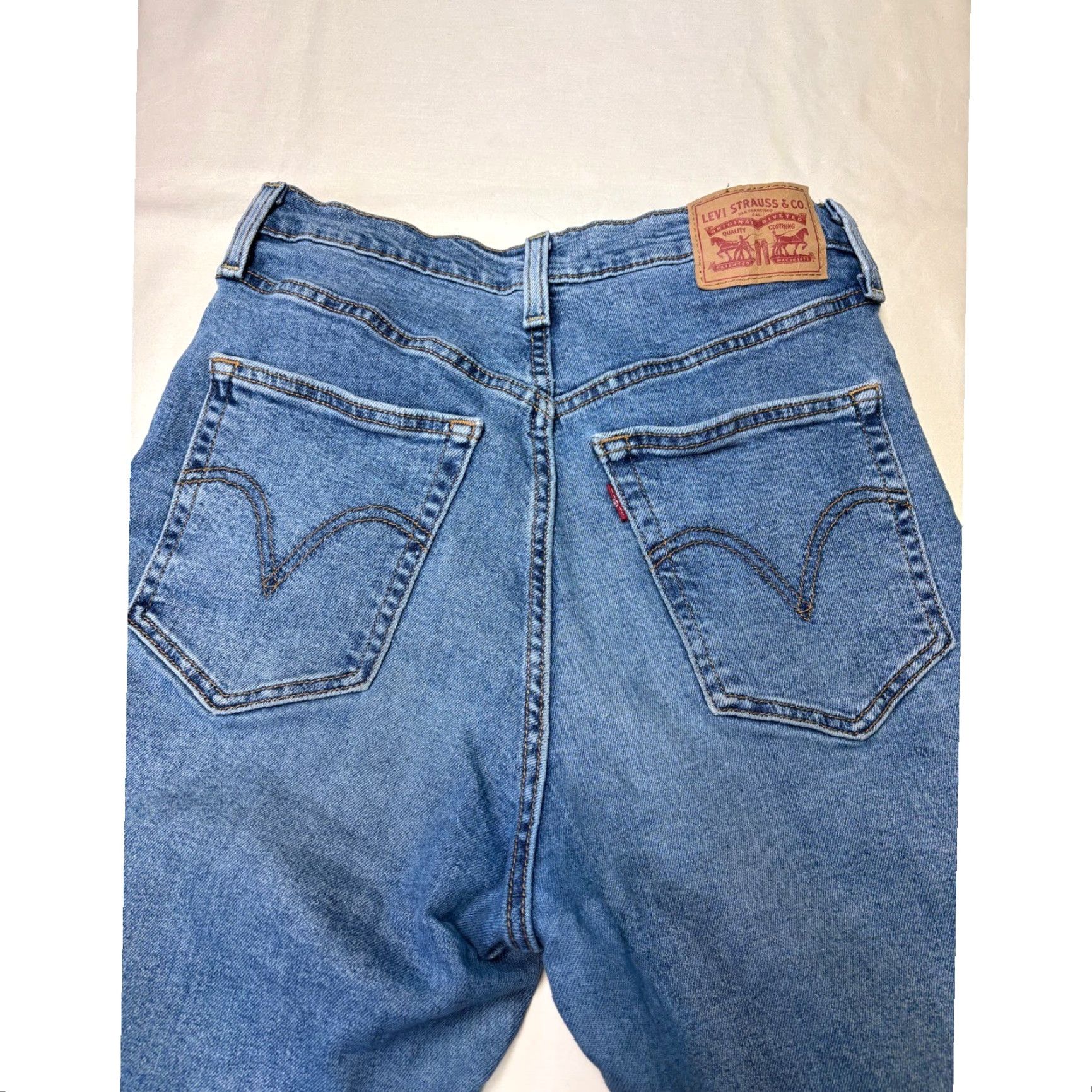 Levi's Levi's Ribcage Straight Ankle Jeans Womens 29X25 Blue High Rise Button Fly Denim Size 29" - 7 Thumbnail