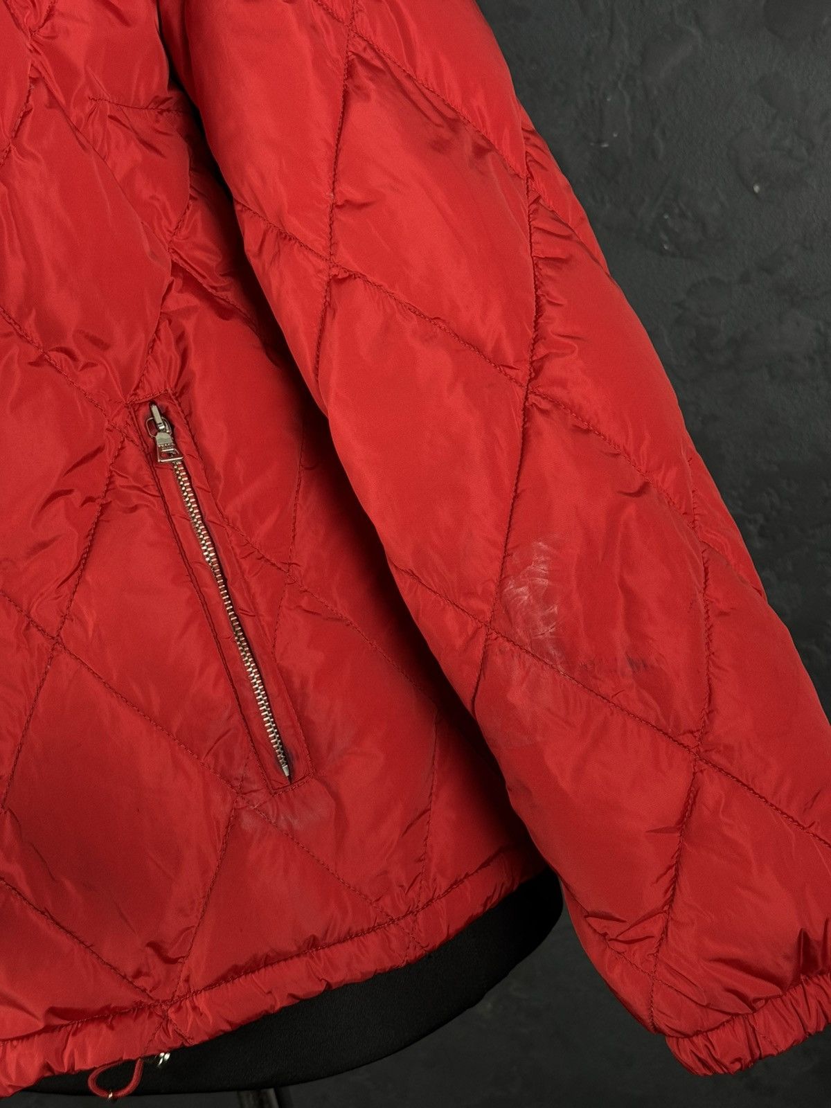 Prada 2008 Prada Red Diamond Women’s Quilted Puffer Jacket Size XL / US 12-14 / IT 48-50 - 15 Thumbnail