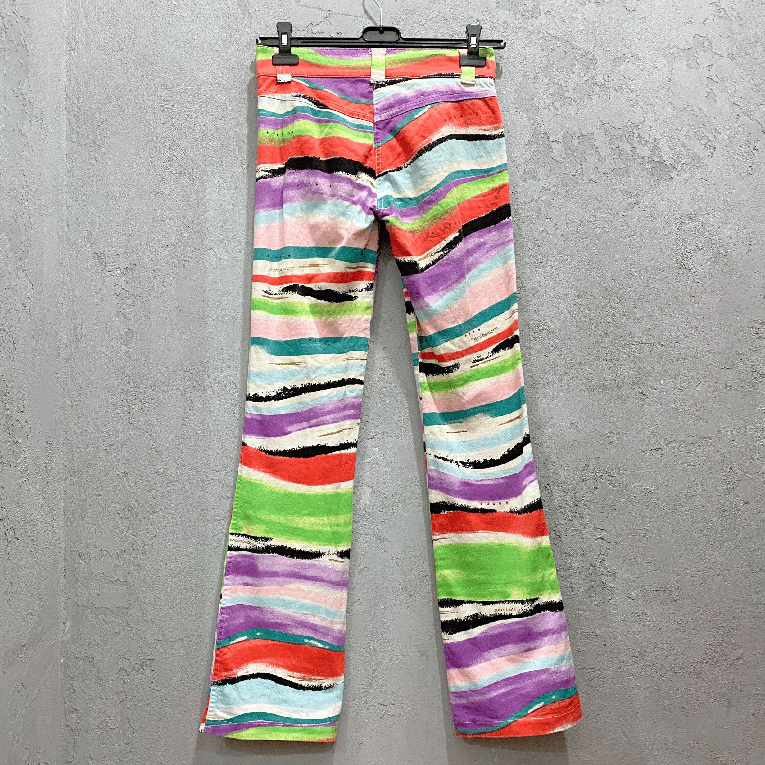 Vintage Roccobarocco y2k deadstock multicolour zebra pants - S Size 28" / US 6 / IT 42 - 2 Thumbnail