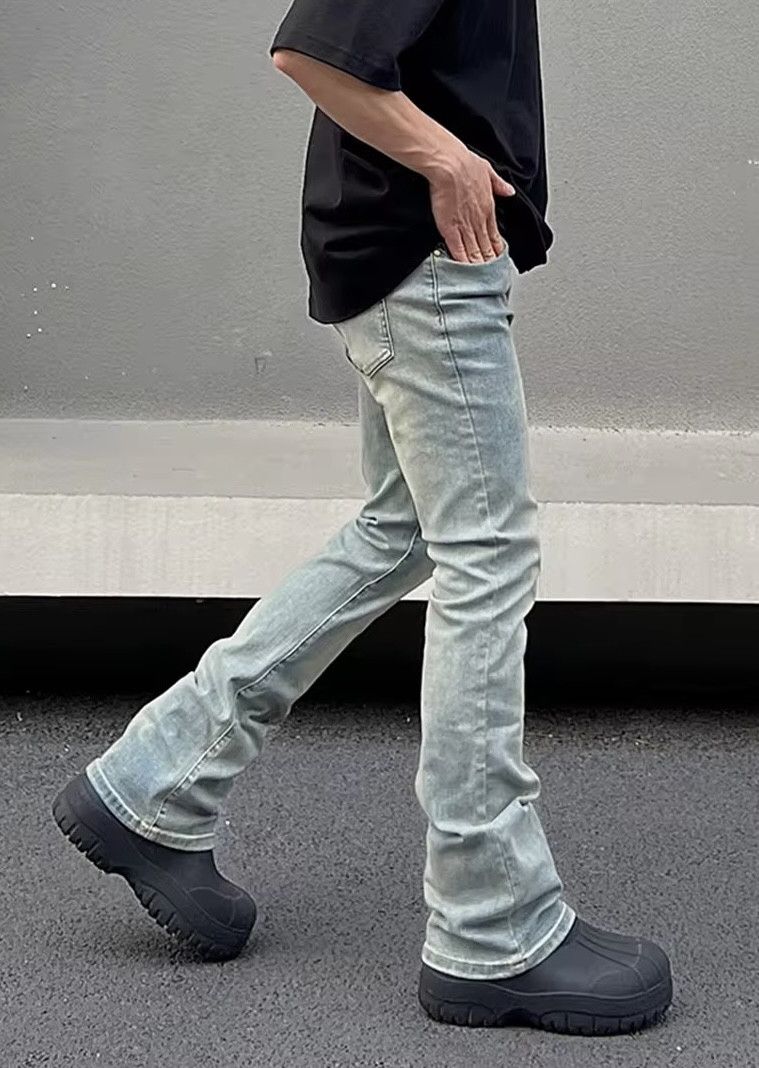Japanese Brand × Jean Y2k Vintage Slim Flared Skinny Jeans Size US 33 - 3 Thumbnail