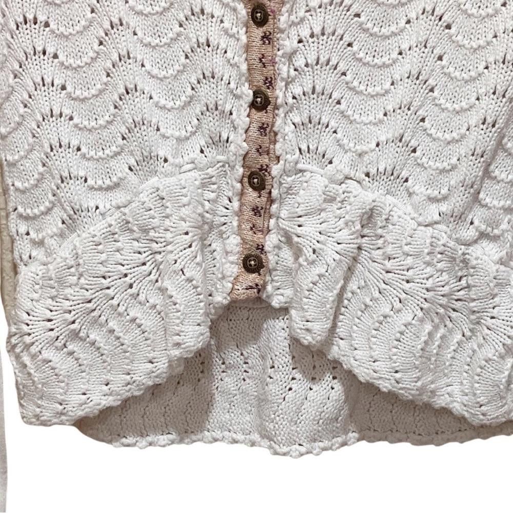 Free People Free People Crochet Button Down Cardigan in White Size M / US 6-8 / IT 42-44 - 10 Thumbnail