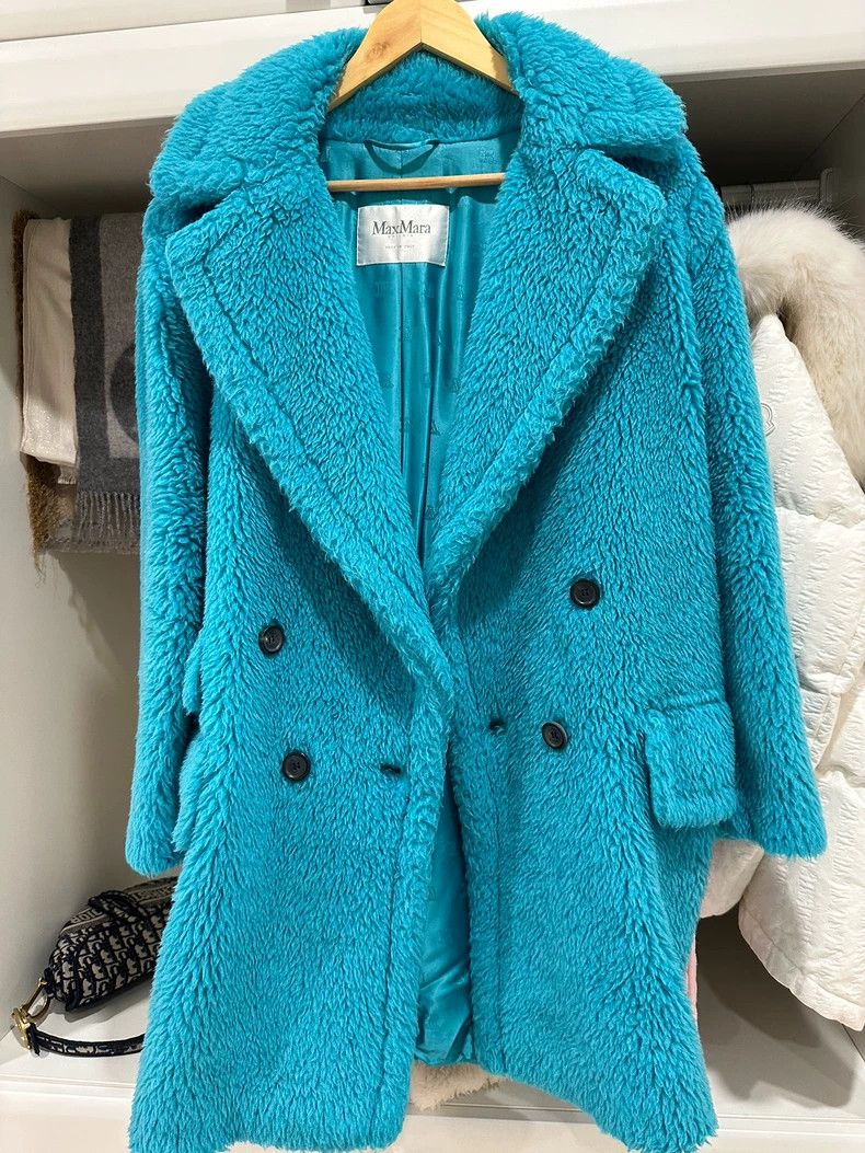 Max Mara Max Mara Teddy Lake Aqua Blue Mid-Length Coat Size M / US 6-8 / IT 42-44 - 7 Thumbnail