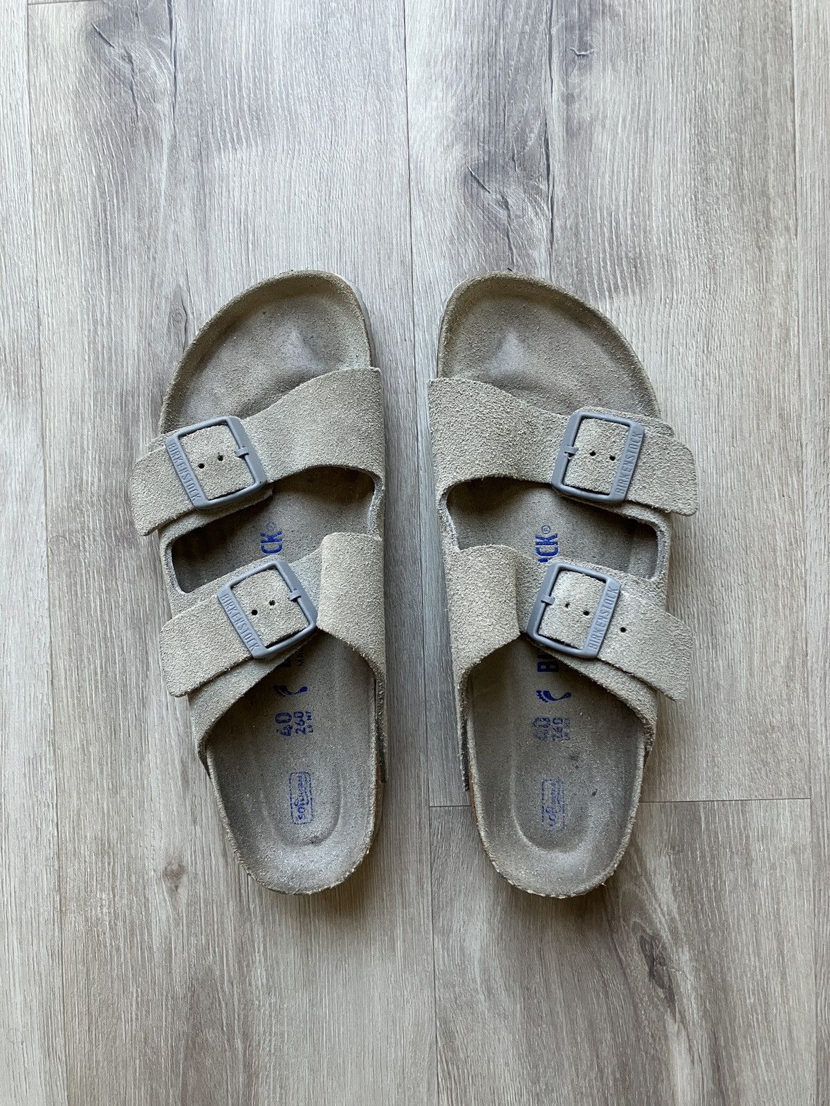 Birkenstock Arizona Soft Footbed Grey Suede Leather