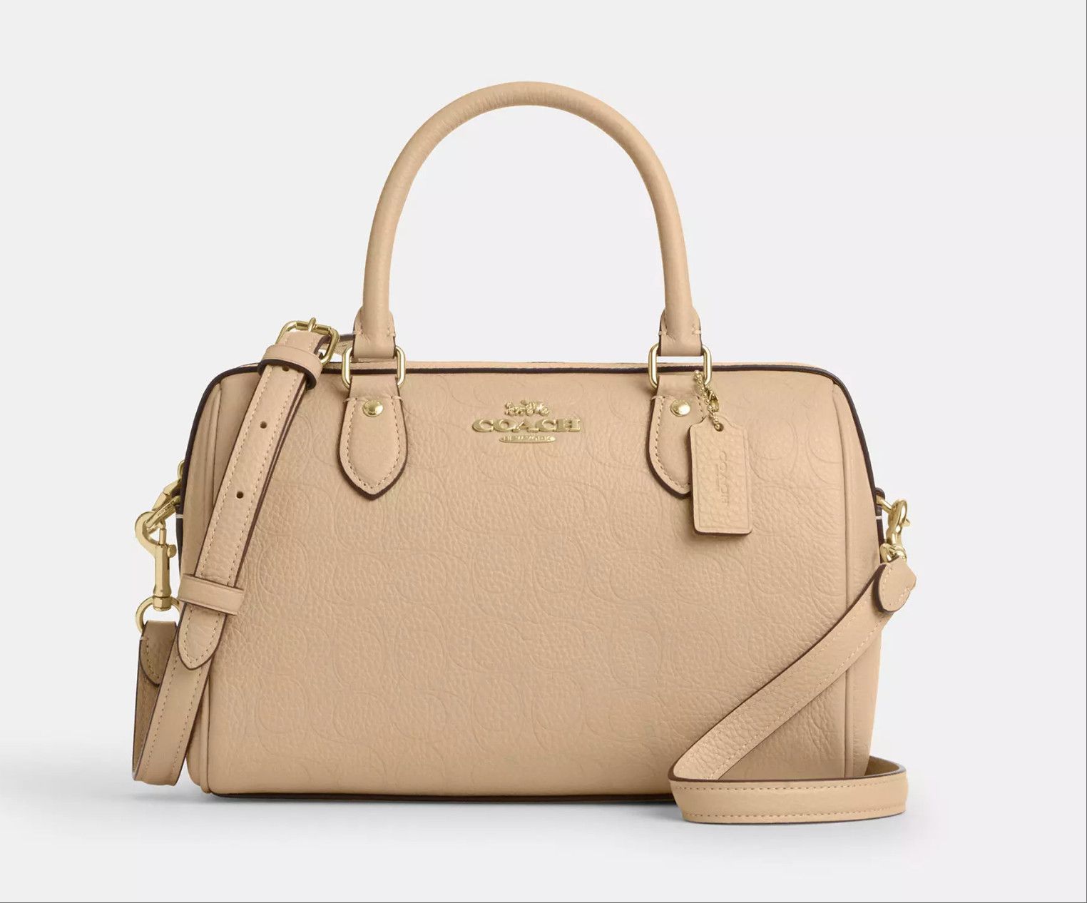 Coach Rowan Satchel Bag In Signature Leather CCD50 Oat Size ONE SIZE - 9 Thumbnail