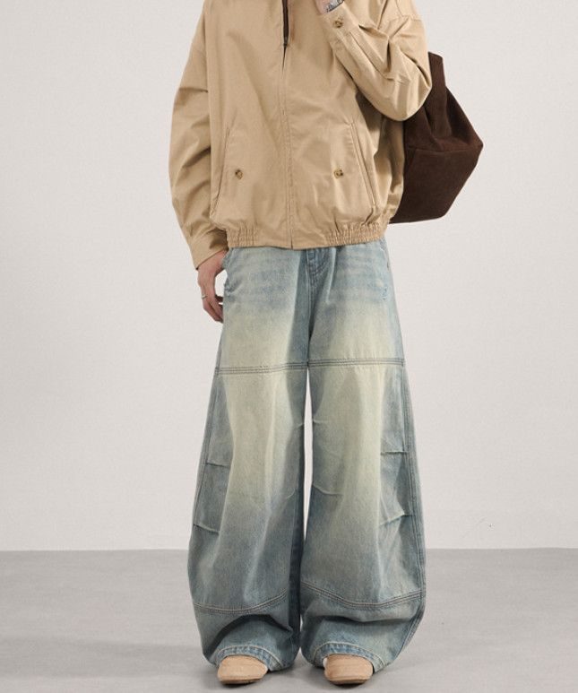 Japanese Brand American retro wide-leg curved jeans for men Size US 32 / EU 48 - 1 Thumbnail