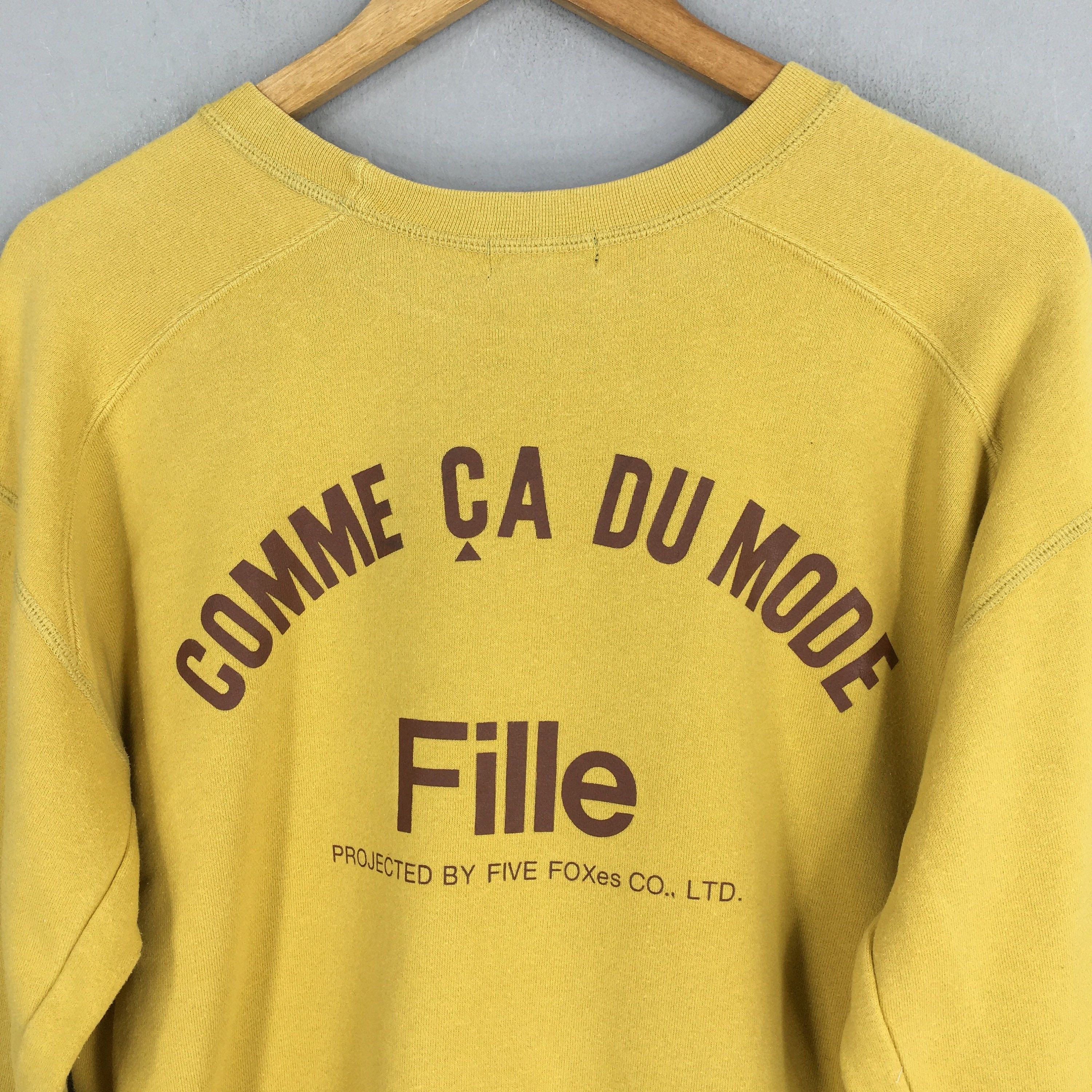 Comme Ca Ism × Designer Vintage Comme Ca Du Mode Yellow Sweatshirts Medium Size US M / EU 48-50 / 2 - 2 Thumbnail