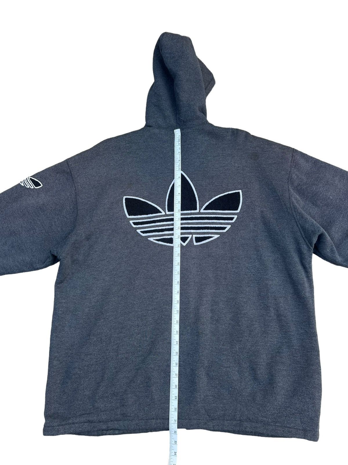 Adidas × Descente RARE!!! Vintage 90s ADIDAS Big Logo Grey Hoodie Parka Jacket Size US XL / EU 56 / 4 - 5 Thumbnail