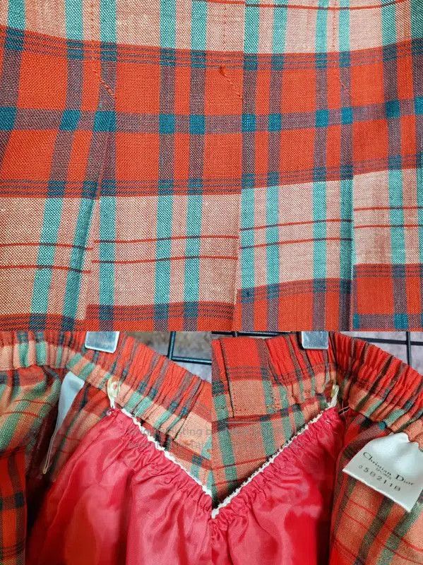 Dior Dior Embroidered Red Plaid Skirt . Size 26" / US 2 / IT 38 - 7 Thumbnail