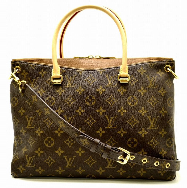 image of Louis Vuitton Monogram Pallas Handbag 2Way One Semi Shoulder Bag in Brown, Women's