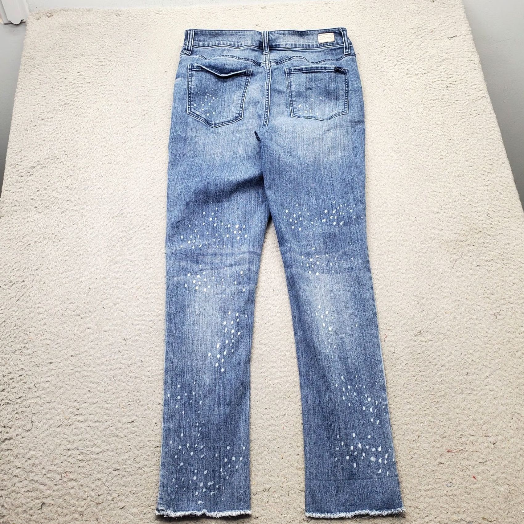 Vintage Seven7 Jeans Womens 10 Blue Denim Faded High Waisted Streetwear Grunge Raw Hem Jeans Women Size 10 Blue Size 32" / US 10 / IT 46 - 2 Thumbnail