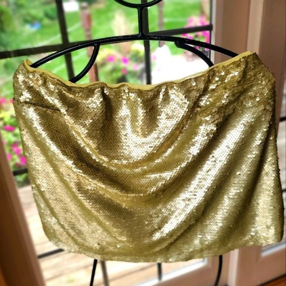 Anthropologie Anthropologie Sequin Gold Lined Sz. M Tube Top Size M / US 6-8 / IT 42-44 - 1 Thumbnail