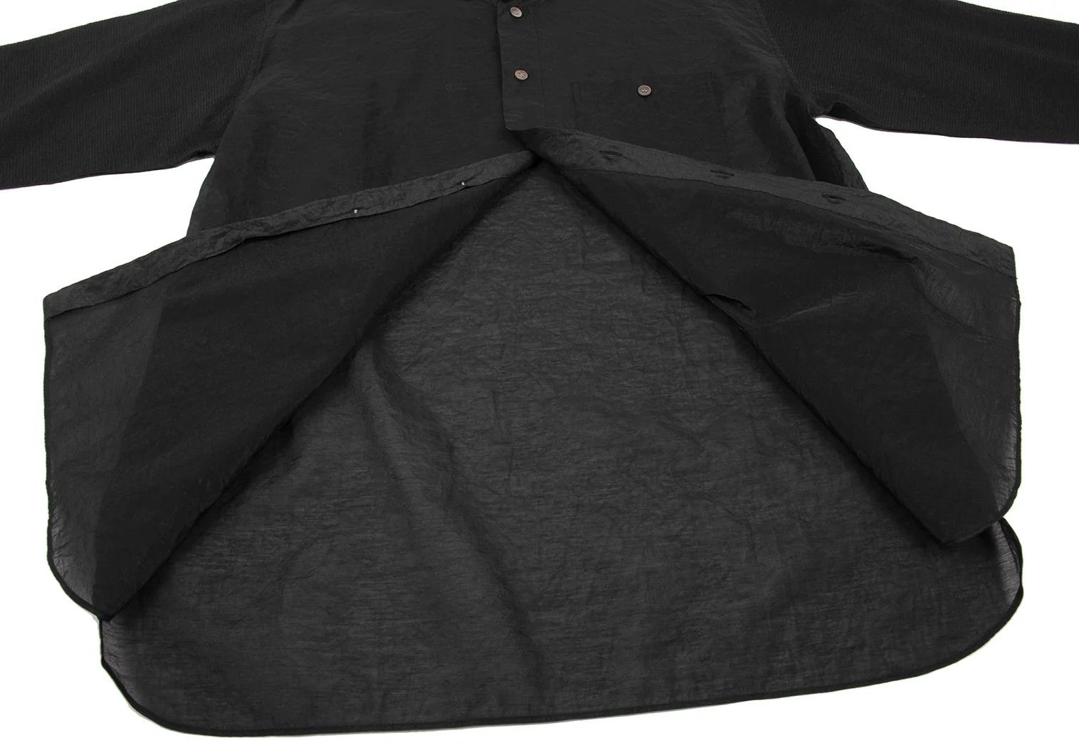 Issey Miyake Cotton Nylon Stitch Design Shirt in Black, Size L Size US L / EU 52-54 / 3 - 10 Thumbnail