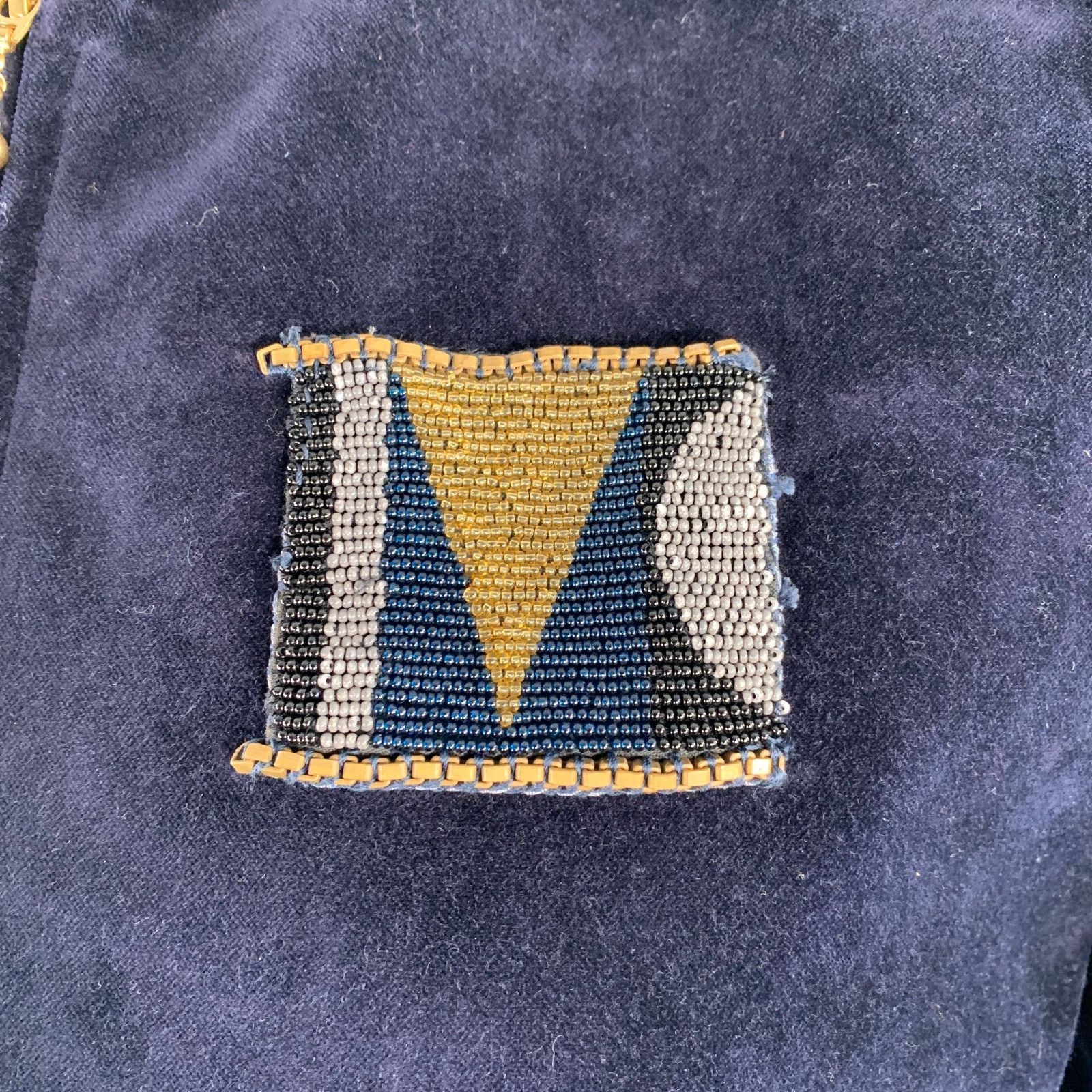 Kolor KOLOR Size L Navy Cotton Velvet Beaded Patch Jacket Size US L / EU 52-54 / 3 - 2 Thumbnail