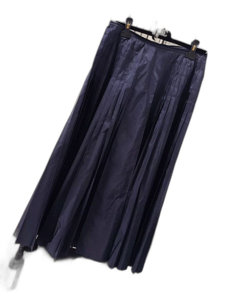 Dior Dior Dark Blue Silk Pleated Midi Skirt Size 42" / US 20 - 1 Thumbnail