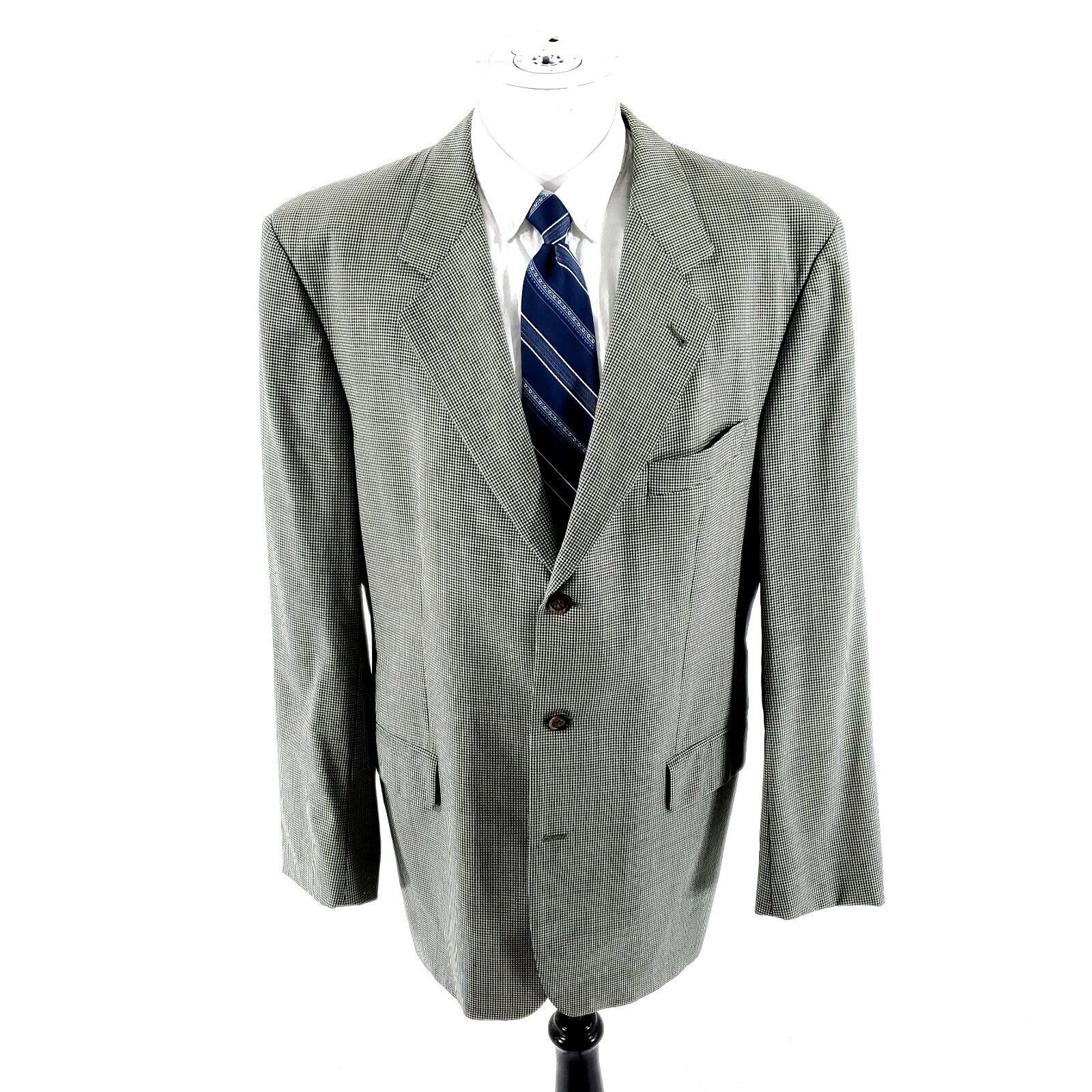 Hugo Boss Hugo Boss Tatlagia Wool 3 Button Blazer 42L Blue Cream Teal Size 42L - 3 Thumbnail