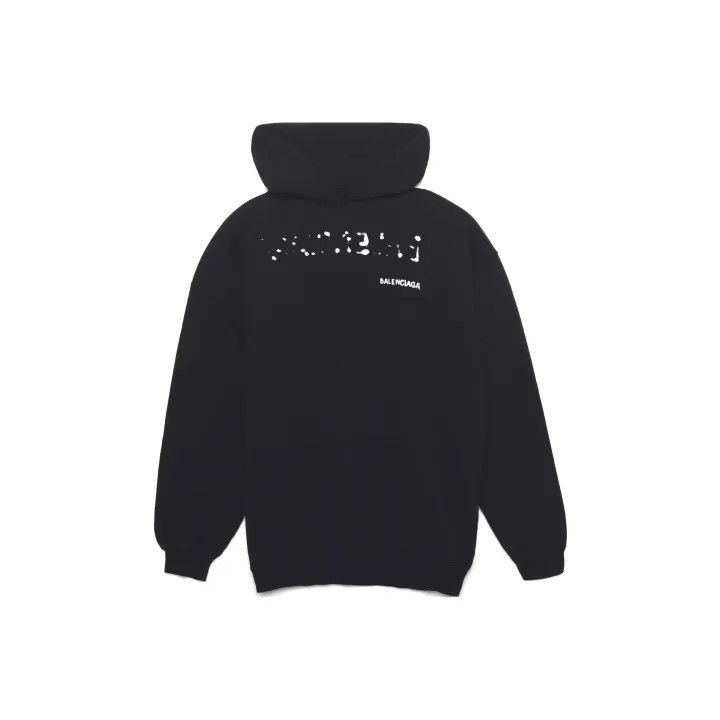 Balenciaga Balenciaga Women's Black Logo Hoodie 0079-2507 Size S / US 4 / IT 40 - 1 Thumbnail